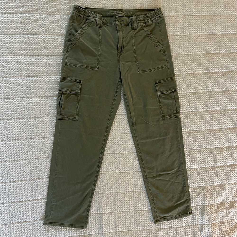American Eagle Green Stretch Cargo Pants
